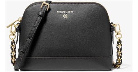 michael kors dome crossbody black|Michael Kors large saffiano crossbody.